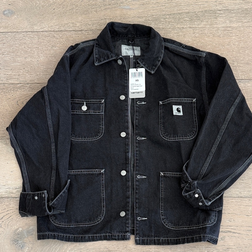 BNWT Carhartt OG Michigan Coat in Black Stonewashed size XS